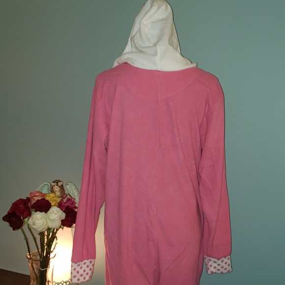 New Hello Kitty Footless Hooded Fleece Jumpsuit - Picture 6 of 8